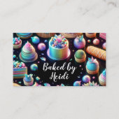 Holografische Glitter Cakes en snoep Bakkerij Visitekaartje (Voorkant)