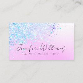 Holografische Glitter Custom Qr Code Roze pastaafb Visitekaartje