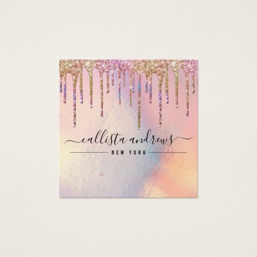 Holografische Glitter Drip Hoop Verzamelen Kaart (Voorkant)