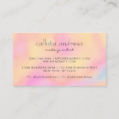 Holografische Glitter Drips Rainbow Make-up Artist Visitekaartje (Achterkant)