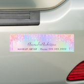 Holografische glitter druppelt roze paarse schoonh bumpersticker (Op auto)