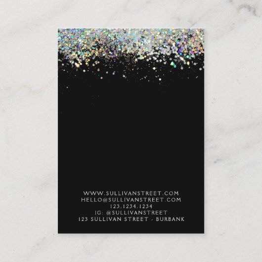 Holografische Glitter Earning Ketting Display Kaar Contactkaartje (Achterkant)