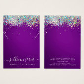Holografische Glitter Earning Ketting Display Kaar Visitekaartje (Voorkant /achterkant)