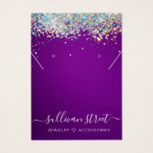 Holografische Glitter Earning Ketting Display Kaar Visitekaartje (Voorkant)