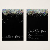 Holografische Glitter Earning Ketting Display Kaar Visitekaartje (Voorkant /achterkant)