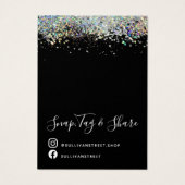 Holografische Glitter Earning Ketting Display Kaar Visitekaartje (Achterkant)