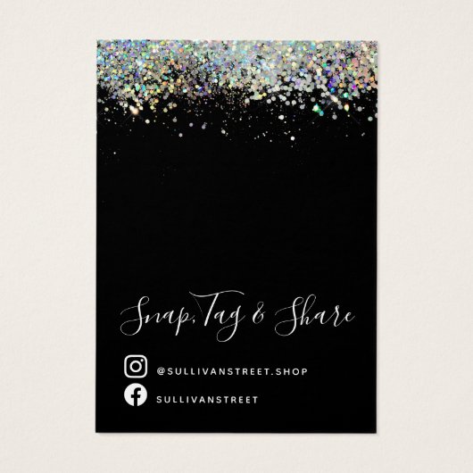 Holografische Glitter Earning Ketting Display Kaar Visitekaartje (Achterkant)