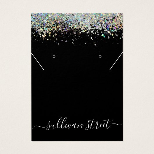 Holografische Glitter Earning Ketting Display Kaar Visitekaartje (Voorkant)