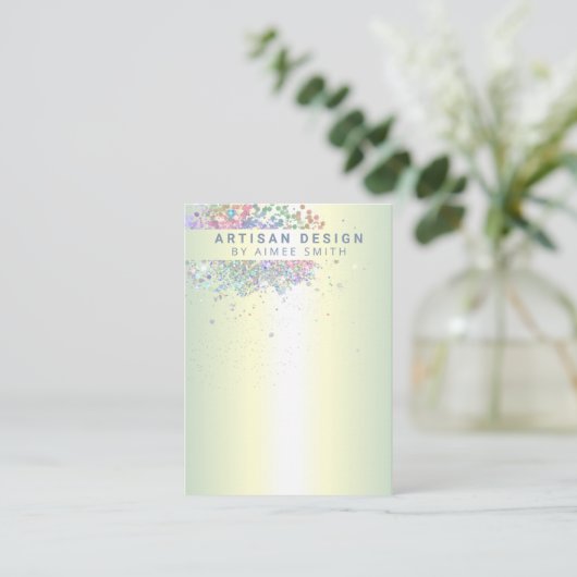 Holografische Glitter Earring Holder Display Card Visitekaartje (Staand voorkant)