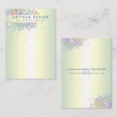 Holografische Glitter Earring Holder Display Card Visitekaartje (Voorkant / Achterkant)