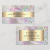 Holografische Glitter Gemarmerde Waterverf Roze Contactkaartje (Voorkant / Achterkant)