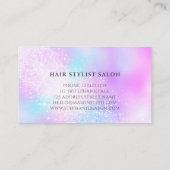 Holografische Glitter Girly Hair Visitekaartje Contactkaartje (Achterkant)