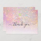 Holografische glitter glamour elegante schittering briefkaart (Voorkant / Achterkant)