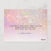 Holografische glitter glamour elegante sprankel be briefkaart (Achterkant)