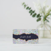 Holografische Glitter Gold Agaat Modern Elegant Visitekaartje (Staand voorkant)