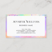 Holografische Glitter Gouden Pastel Elegant Roze Visitekaartje (Achterkant)