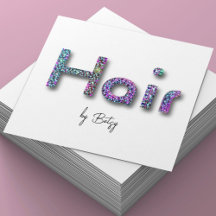 Holografische Glitter Hair Stylist Visitekaartje