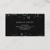 Holografische Glitter Lips Make-up Artiest Zwart Visitekaartje (Achterkant)