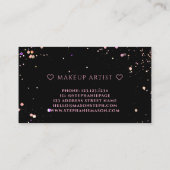 Holografische Glitter Make-up Artiest Business Zwa Contactkaartje (Achterkant)