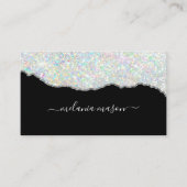 Holografische Glitter Make-up Artiest Zilver Zwart Visitekaartje (Voorkant)