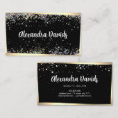 Holografische Glitter Make-up Artiest Zwart Goud L Visitekaartje (Voorkant / Achterkant)