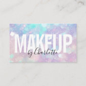 Holografische Glitter Make-up Artist QR-code Visitekaartje (Voorkant)