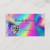 Holografische Glitter Make-up Artist Vibrant Visitekaartje (Achterkant)