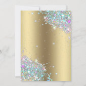 Holografische Glitter Moderne Gouden Marmer Sweet Kaart (Achterkant)