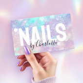 Holografische Glitter Nail Salon QR-code Visitekaartje