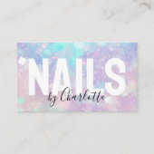 Holografische Glitter Nail Salon QR-code Visitekaartje (Voorkant)