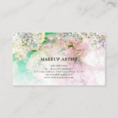 Holografische Glitter Nebula Elegante schoonheid Visitekaartje (Achterkant)