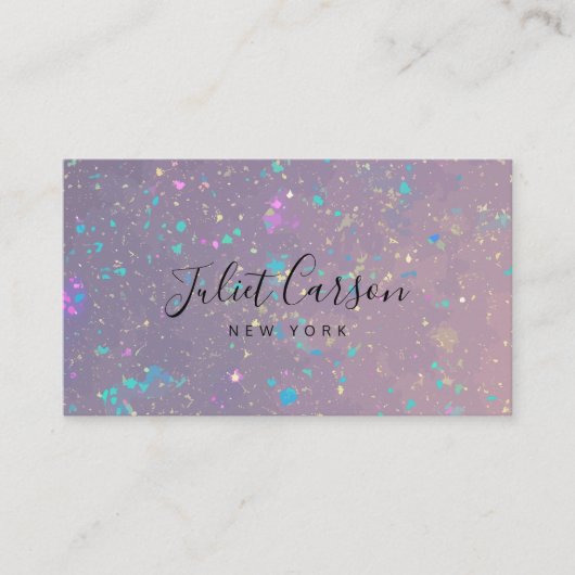 Holografische glitter opaal visitekaartje (Voorkant)