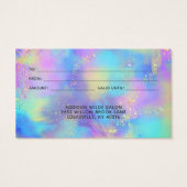 Holografische Glitter Opal Iridiserende Cadeaubon Visitekaartje (Achterkant)