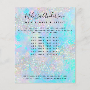 Holografische Glitter Opal Iridiserende Zakelijk Flyer