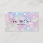 Holografische Glitter Opal QR-code Visitekaartje (Voorkant)