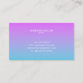 Holografische Glitter Paarse Blauw Ombre Monogram Visitekaartje (Achterkant)