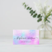 Holografische Glitter Pastel Girly Iridescent Paar Visitekaartje (Staand voorkant)