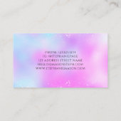 Holografische Glitter Pastel Girly Iridescent Paar Visitekaartje (Achterkant)
