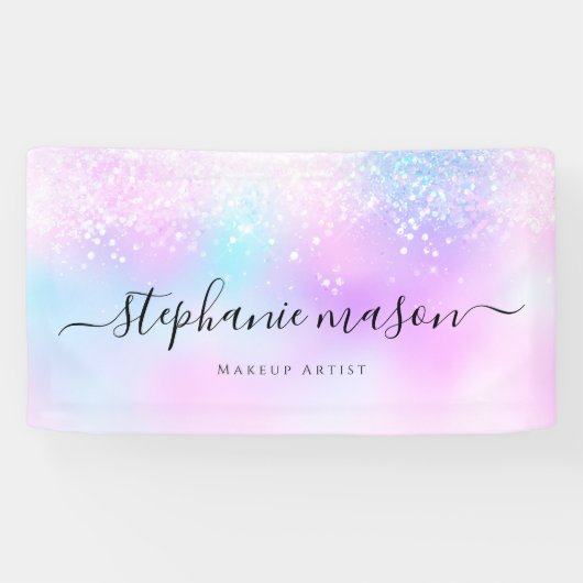 Holografische Glitter Pastel Girly Spandoek (Horizontaal)