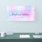 Holografische Glitter Pastel Girly Spandoek (Beurs)