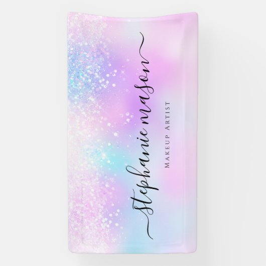 Holografische Glitter Pastel Girly Spandoek (Verticaal)