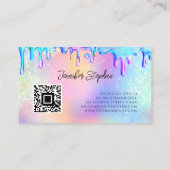 Holografische Glitter Polish Nails QR-code Logo Visitekaartje (Achterkant)