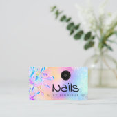 Holografische Glitter Polish Nails QR-code Logo Visitekaartje (Staand voorkant)