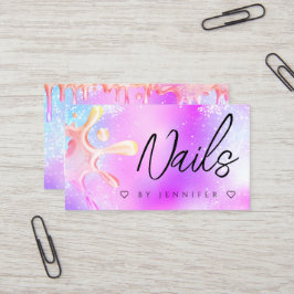 Holografische Glitter Polish Spatwater Nagels QR C Visitekaartje