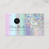 Holografische Glitter- & QR-code Holo-make-upsalon Visitekaartje (Voorkant)