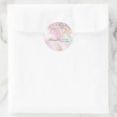 Holografische Glitter QR Code Make-up Kunstenaar G Ronde Sticker (Tas)