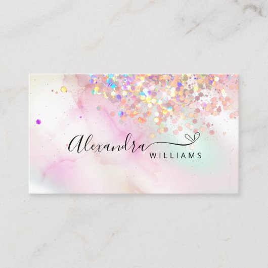 Holografische Glitter QR Code Make-up Kunstenaar G Visitekaartje (Voorkant)