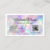 Holografische Glitter Qr-code Makeup Artist Lushes Visitekaartje (Achterkant)