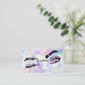 Holografische Glitter Qr-code Makeup Artist Lushes Visitekaartje (Staand voorkant)