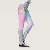 Holografische Glitter Rainbow Pastels Leggings (Rechts)